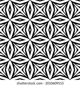 floral seamless pattern background.Geometric ornament for wallpapers and backgrounds. Black and white pattern.
