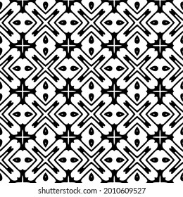 floral seamless pattern background.Geometric ornament for wallpapers and backgrounds. Black and white pattern.
