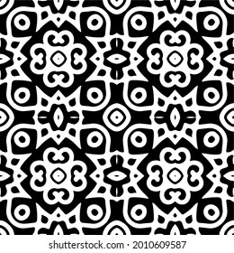 
floral seamless pattern background.Geometric ornament for wallpapers and backgrounds. Black and white pattern.