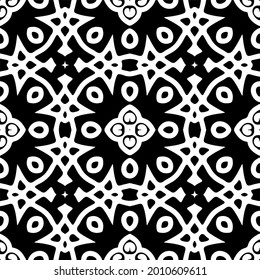 
floral seamless pattern background.Geometric ornament for wallpapers and backgrounds. Black and white pattern.