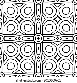 
floral seamless pattern background.Geometric ornament for wallpapers and backgrounds. Black and white pattern.
