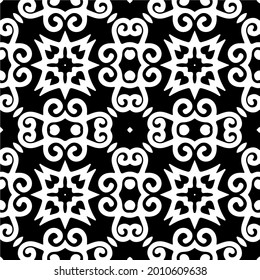 
floral seamless pattern background.Geometric ornament for wallpapers and backgrounds. Black and white pattern.