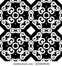
floral seamless pattern background.Geometric ornament for wallpapers and backgrounds. Black and white pattern.