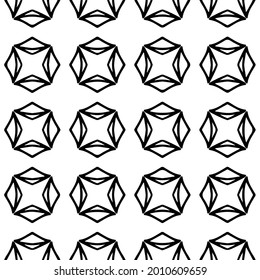 floral seamless pattern background.Geometric ornament for wallpapers and backgrounds. Black and white pattern.
