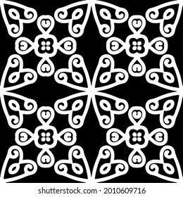 
floral seamless pattern background.Geometric ornament for wallpapers and backgrounds. Black and white pattern.