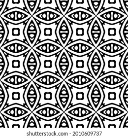 floral seamless pattern background.Geometric ornament for wallpapers and backgrounds. Black and white pattern.
