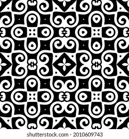 
fondo de patrón sin costuras floral.Ornamento geométrico para fondos de paredes y fondos. Patrón blanco y negro.