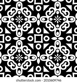 
fondo de patrón sin costuras floral.Ornamento geométrico para fondos de paredes y fondos. Patrón blanco y negro.