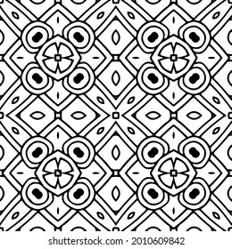 
floral seamless pattern background.Geometric ornament for wallpapers and backgrounds. Black and white pattern.