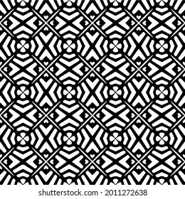 floral seamless pattern background.Geometric ornament for wallpapers and backgrounds. Black and white pattern.