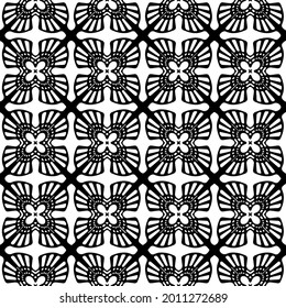 floral seamless pattern background.Geometric ornament for wallpapers and backgrounds. Black and white pattern.
