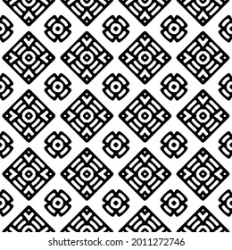fondo de patrón sin costuras floral.Ornamento geométrico para fondos de paredes y fondos. Patrón blanco y negro.
