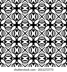 floral seamless pattern background.Geometric ornament for wallpapers and backgrounds. Black and white pattern.
