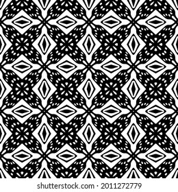floral seamless pattern background.Geometric ornament for wallpapers and backgrounds. Black and white pattern.
