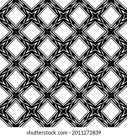 floral seamless pattern background.Geometric ornament for wallpapers and backgrounds. Black and white pattern.