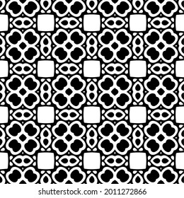 fondo de patrón sin costuras floral.Ornamento geométrico para fondos de paredes y fondos. Patrón blanco y negro.