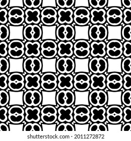 fondo de patrón sin costuras floral.Ornamento geométrico para fondos de paredes y fondos. Patrón blanco y negro.