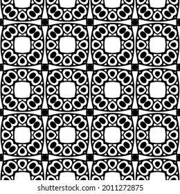 floral seamless pattern background.Geometric ornament for wallpapers and backgrounds. Black and white pattern.