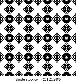 floral seamless pattern background.Geometric ornament for wallpapers and backgrounds. Black and white pattern.
