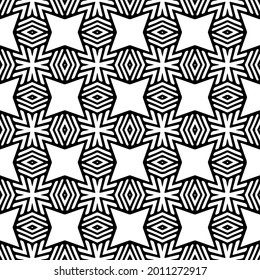 floral seamless pattern background.Geometric ornament for wallpapers and backgrounds. Black and white pattern.
