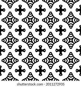 floral seamless pattern background.Geometric ornament for wallpapers and backgrounds. Black and white pattern.