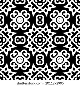 floral seamless pattern background.Geometric ornament for wallpapers and backgrounds. Black and white pattern.
