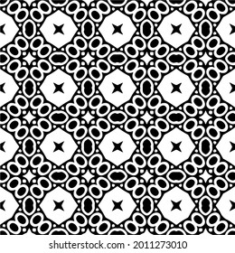 floral seamless pattern background.Geometric ornament for wallpapers and backgrounds. Black and white pattern.