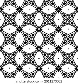 floral seamless pattern background.Geometric ornament for wallpapers and backgrounds. Black and white pattern.