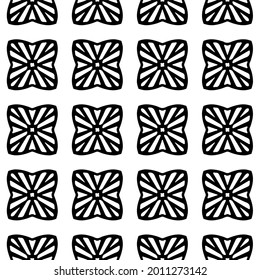 floral seamless pattern background.Geometric ornament for wallpapers and backgrounds. Black and white pattern.

