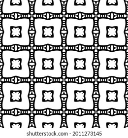 floral seamless pattern background.Geometric ornament for wallpapers and backgrounds. Black and white pattern.
