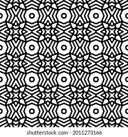 fondo de patrón sin costuras floral.Ornamento geométrico para fondos de paredes y fondos. Patrón blanco y negro.