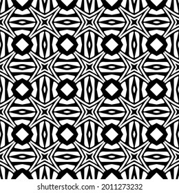 floral seamless pattern background.Geometric ornament for wallpapers and backgrounds. Black and white pattern.
