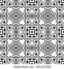 fondo de patrón sin costuras floral.Ornamento geométrico para fondos de paredes y fondos. Patrón blanco y negro.