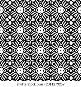 fondo de patrón sin costuras floral.Ornamento geométrico para fondos de paredes y fondos. Patrón blanco y negro.