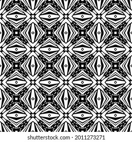 floral seamless pattern background.Geometric ornament for wallpapers and backgrounds. Black and white pattern.