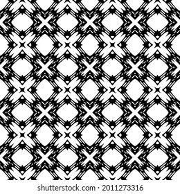 floral seamless pattern background.Geometric ornament for wallpapers and backgrounds. Black and white pattern.