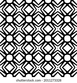 floral seamless pattern background.Geometric ornament for wallpapers and backgrounds. Black and white pattern.
