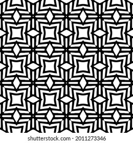 fondo de patrón sin costuras floral.Ornamento geométrico para fondos de paredes y fondos. Patrón blanco y negro.