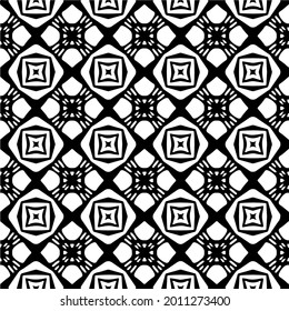 fondo de patrón sin costuras floral.Ornamento geométrico para fondos de paredes y fondos. Patrón blanco y negro.
