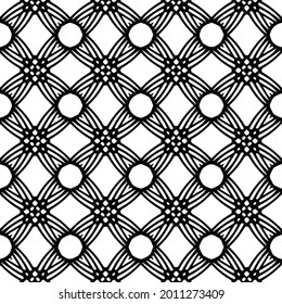 floral seamless pattern background.Geometric ornament for wallpapers and backgrounds. Black and white pattern.