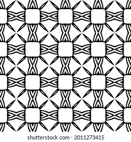 fondo de patrón sin costuras floral.Ornamento geométrico para fondos de paredes y fondos. Patrón blanco y negro.