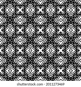 floral seamless pattern background.Geometric ornament for wallpapers and backgrounds. Black and white pattern.