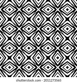 floral seamless pattern background.Geometric ornament for wallpapers and backgrounds. Black and white pattern.