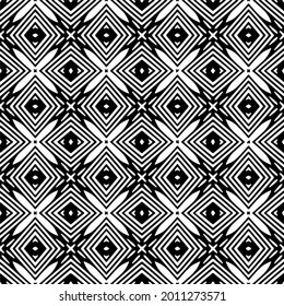 floral seamless pattern background.Geometric ornament for wallpapers and backgrounds. Black and white pattern.