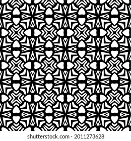 fondo de patrón sin costuras floral.Ornamento geométrico para fondos de paredes y fondos. Patrón blanco y negro.