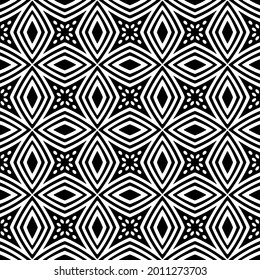 fondo de patrón sin costuras floral.Ornamento geométrico para fondos de paredes y fondos. Patrón blanco y negro.