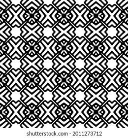 floral seamless pattern background.Geometric ornament for wallpapers and backgrounds. Black and white pattern.