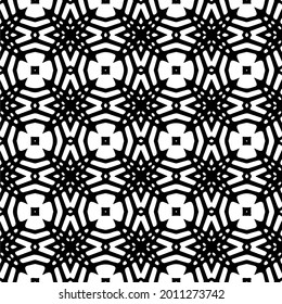 fondo de patrón sin costuras floral.Ornamento geométrico para fondos de paredes y fondos. Patrón blanco y negro.