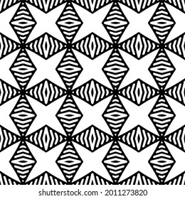 fondo de patrón sin costuras floral.Ornamento geométrico para fondos de paredes y fondos. Patrón blanco y negro.