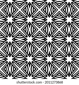 floral seamless pattern background.Geometric ornament for wallpapers and backgrounds. Black and white pattern.